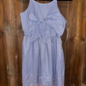 iris & ivy Navy and White Striped Tie-Front Summer Dress
